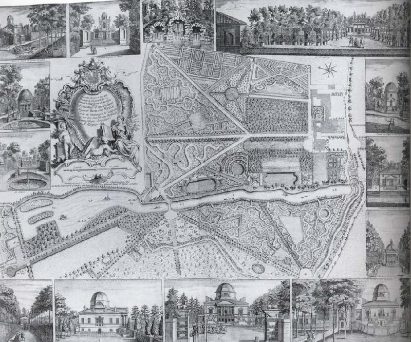 unknow artist Plan and views of Chiswick House china oil painting image